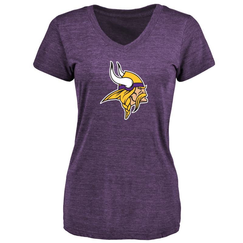 Minnesota Vikings Women's Design Your Own V Neck Tri Blend T-Shirt Purple